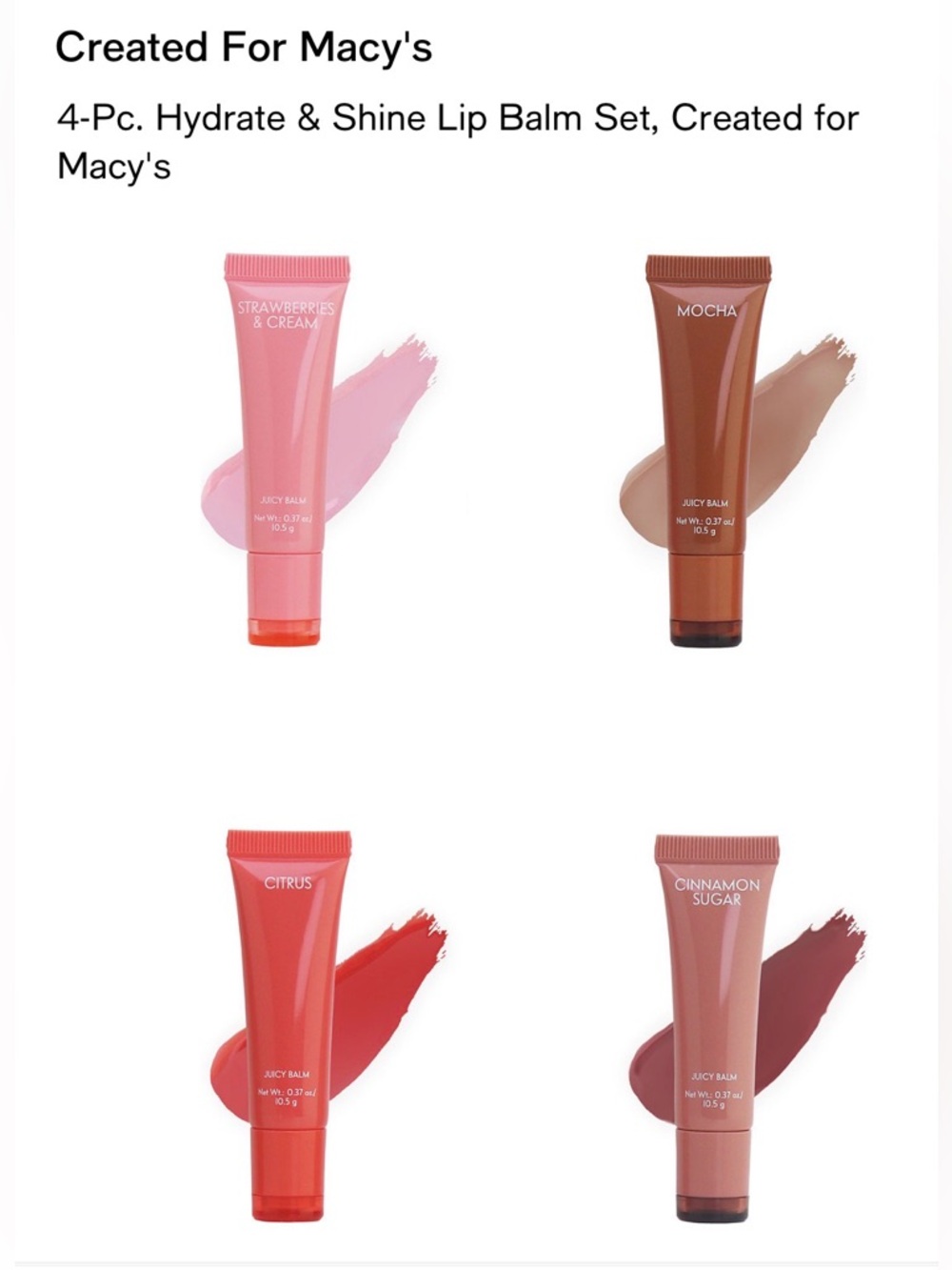 BNWT MACYS EXCLUSIVE HYDRATING & SHINE 4 PC LIP BALM SET HAS PINK & NUDE COLORS - Picture 3 of 6